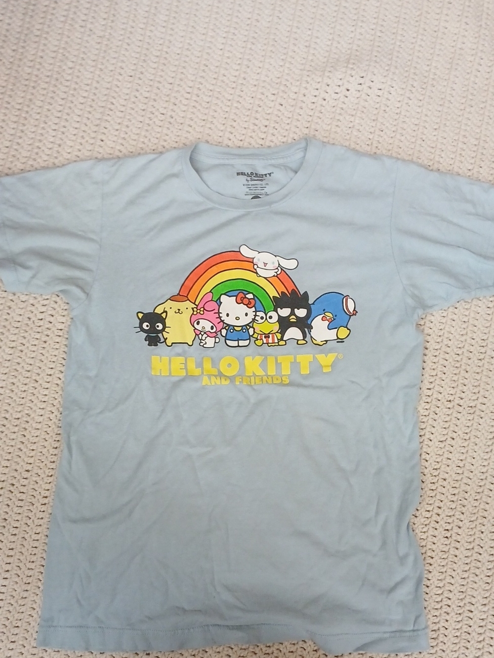Hello Kitty Pastel Blue Rainbow Friends Tee
